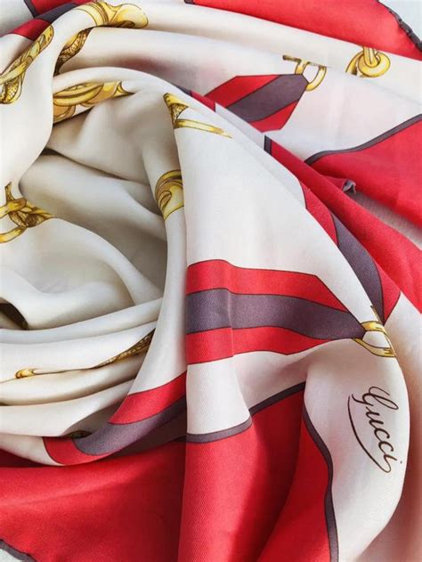 gucci classic red scarf|gucci silk neck scarf.